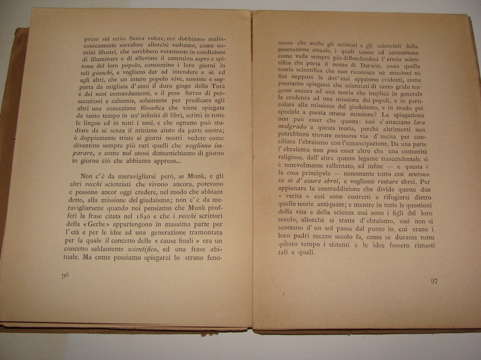 Book Jewish 1922 Auto Emancipation Italy Italian Zionist Pinsker Ussishkin