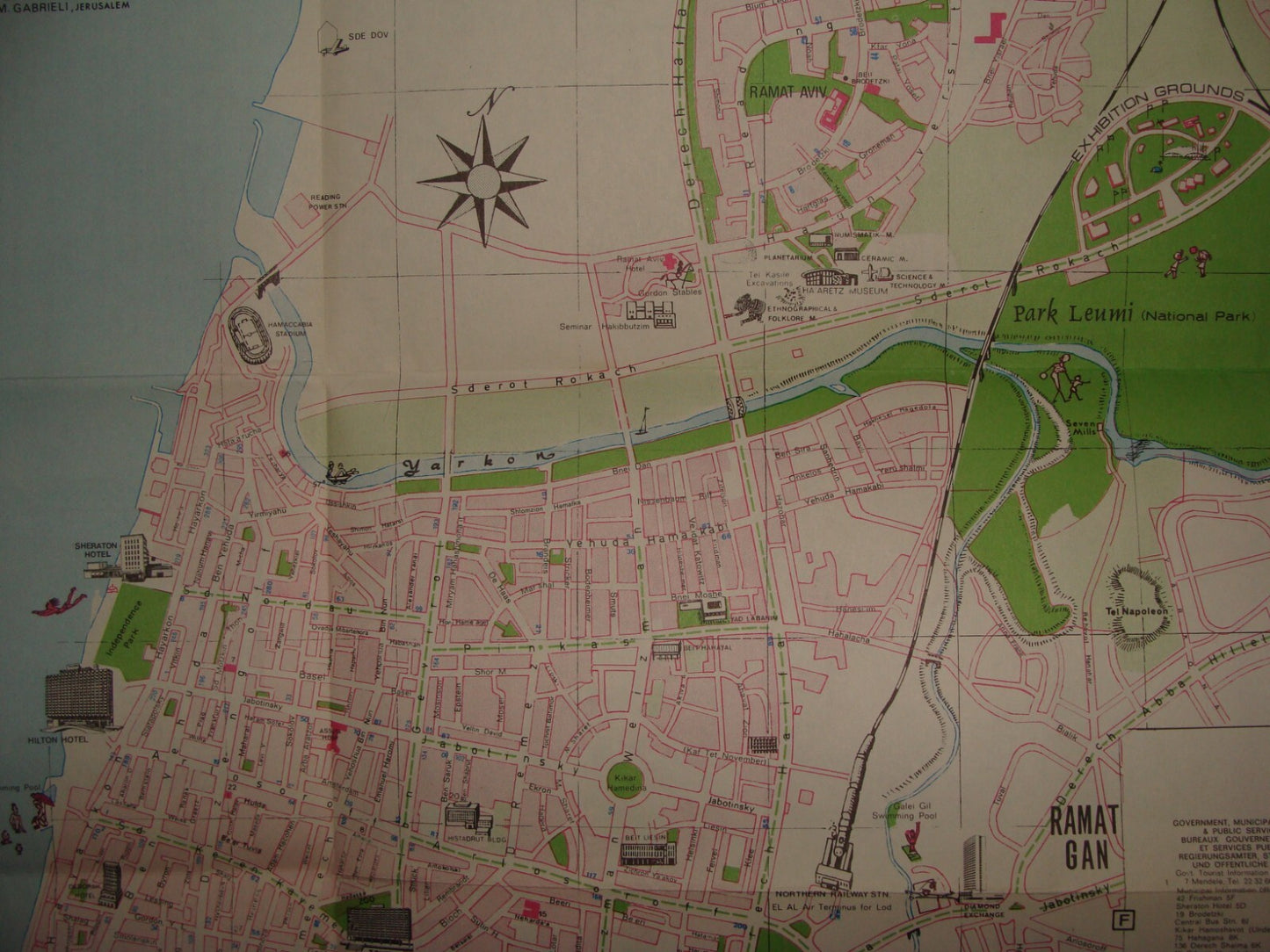 Map Jewish Judaica 1970 Israel TEL AVIV JAFFA Brochure