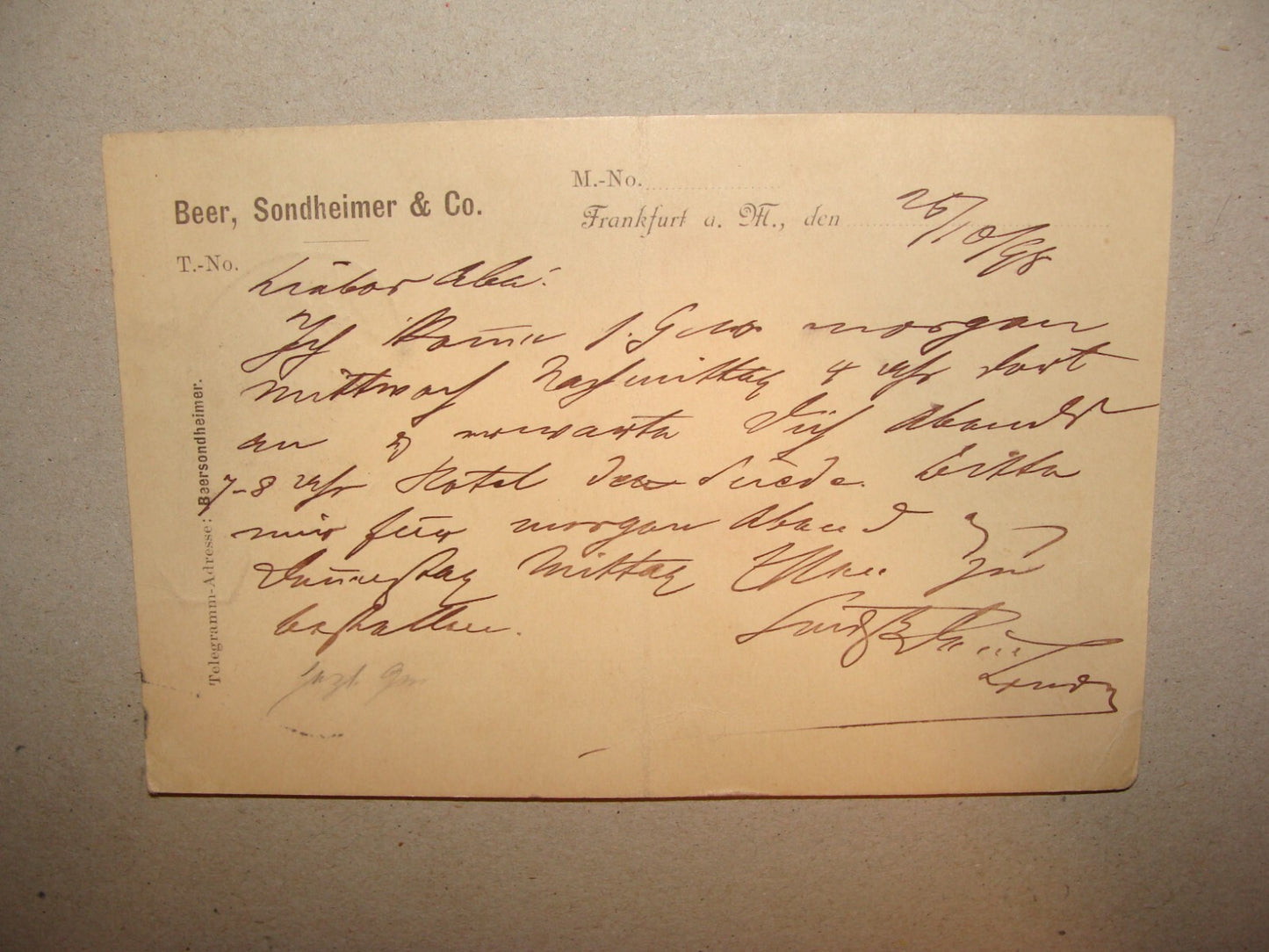 Germany Card Jewish 1898 Beer Sondheimer Letter Postcard Stamp German Frankfurt