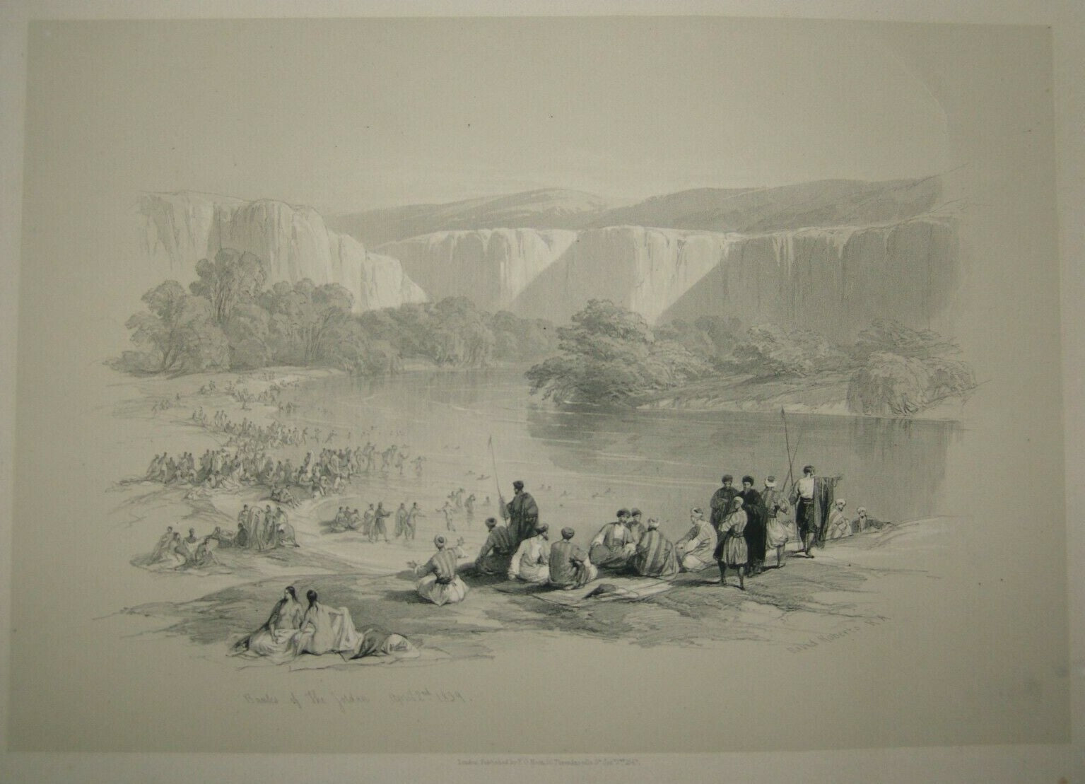 DAVID ROBERTS Banks of the Jordan Original Lithograph first edition