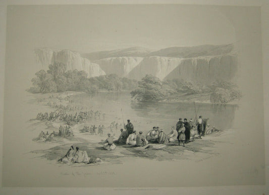 DAVID ROBERTS Banks of the Jordan Original Lithograph first edition