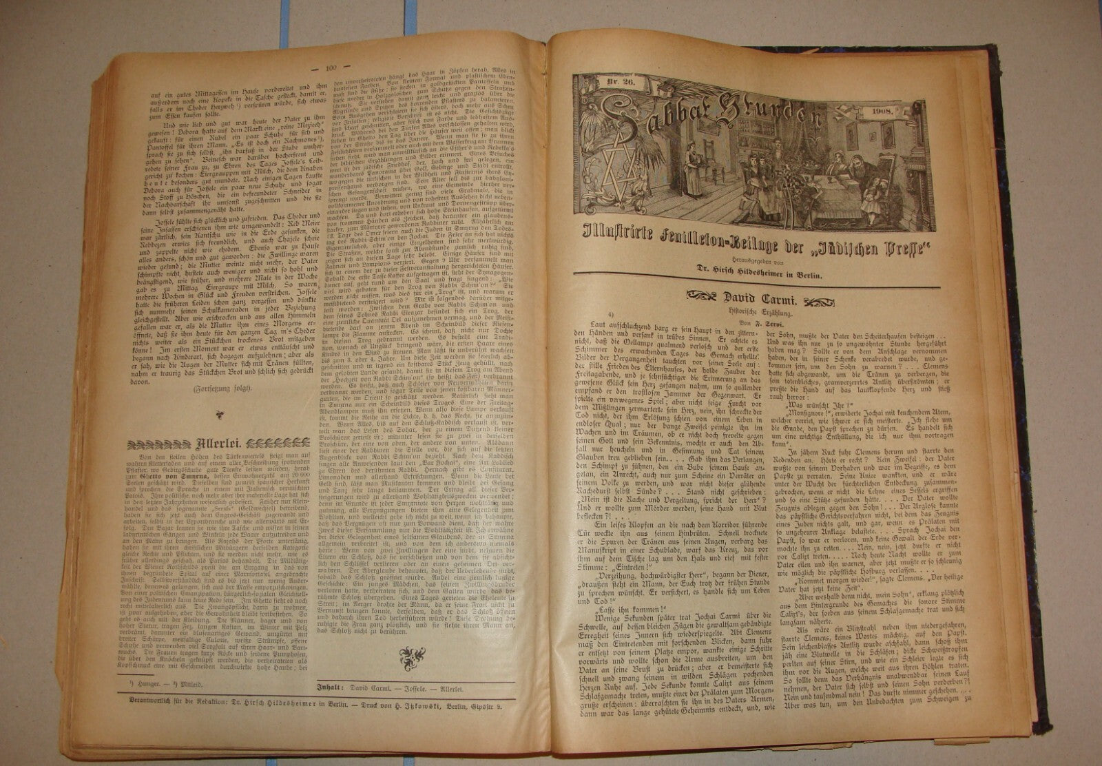 Germany Newspaper Jewish Judaica German   Die Judische Presse 1908 Hildesheimer