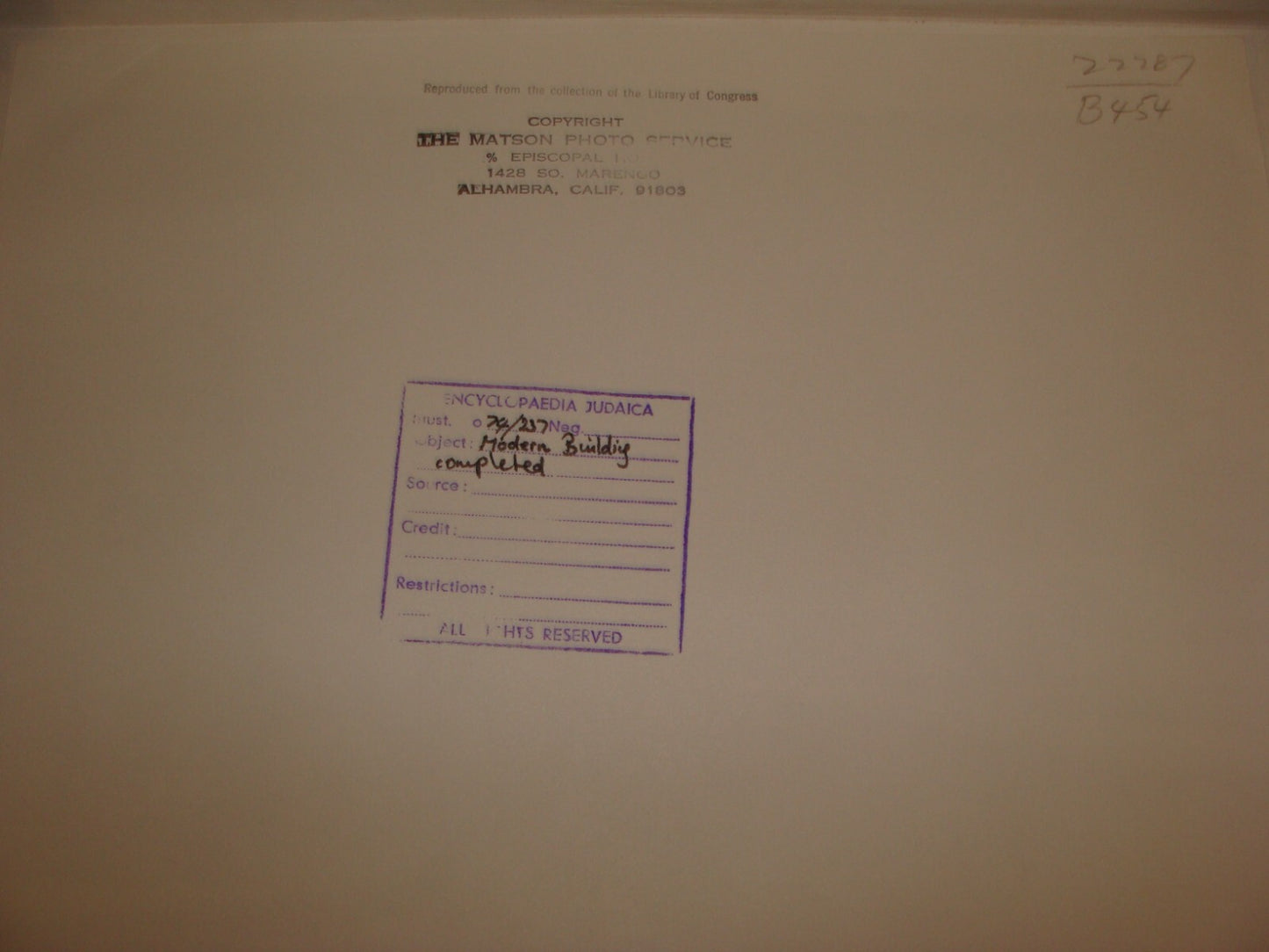 Photo Print Palestine MATSON , 1920s Israel TEL AVIV Jewish Judaica Hebrew