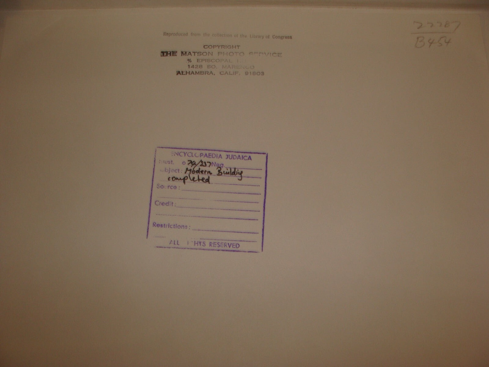 Photo Print Palestine MATSON , 1920s Israel TEL AVIV Jewish Judaica Hebrew