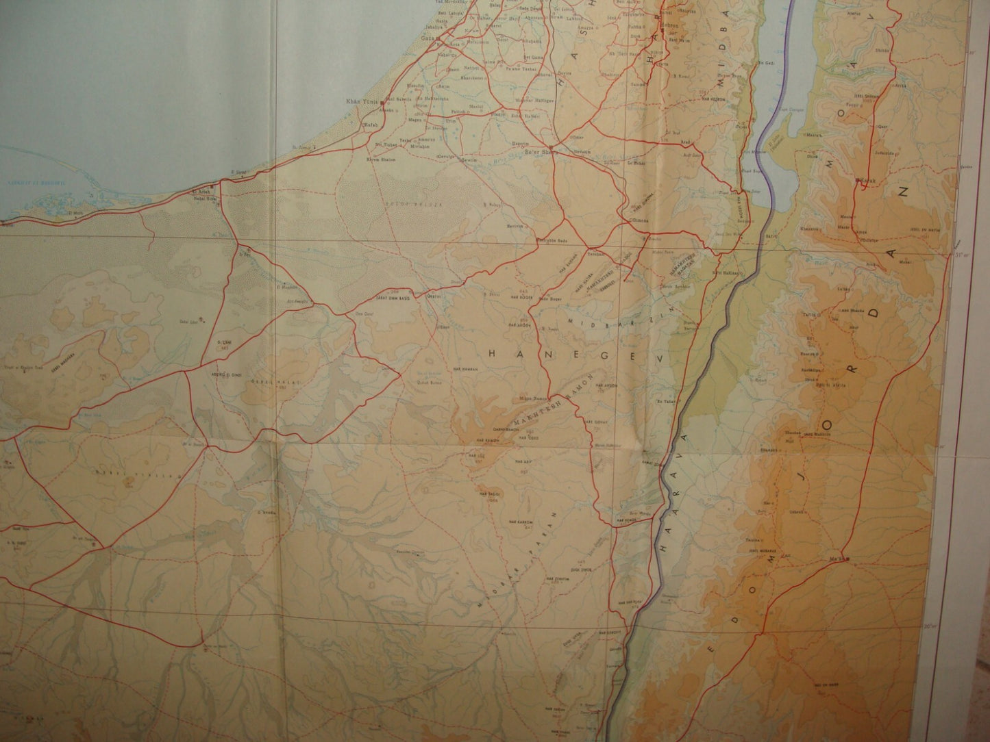 Map Jewish 1967 Six Day War Cease Fire Lines ISRAEL + SINAI Egypt LARGE 56x92 cm