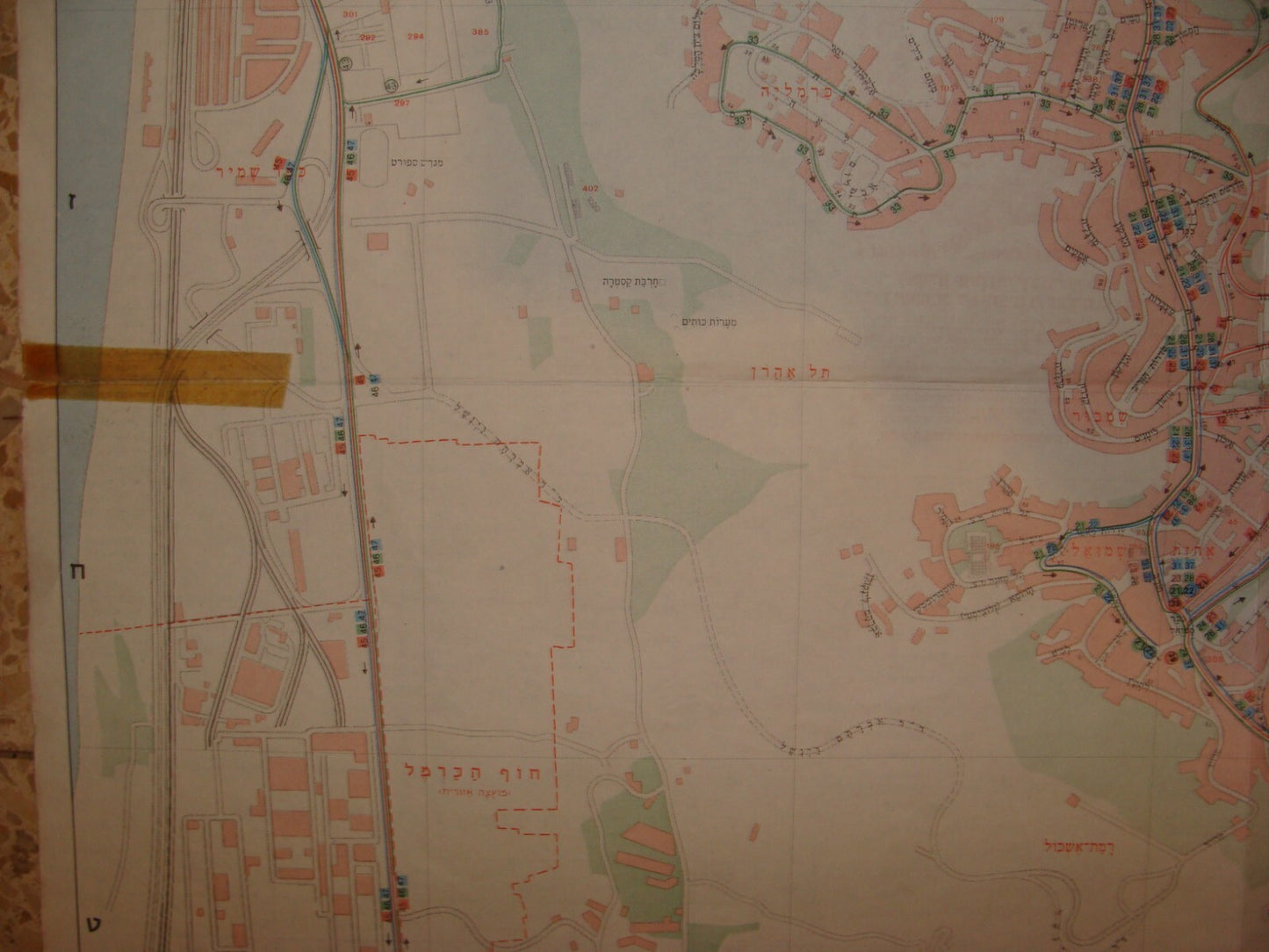 Jewish Judaica ISRAEL HAIFA Map EGGED Bus Company Transport Hebrew 1978