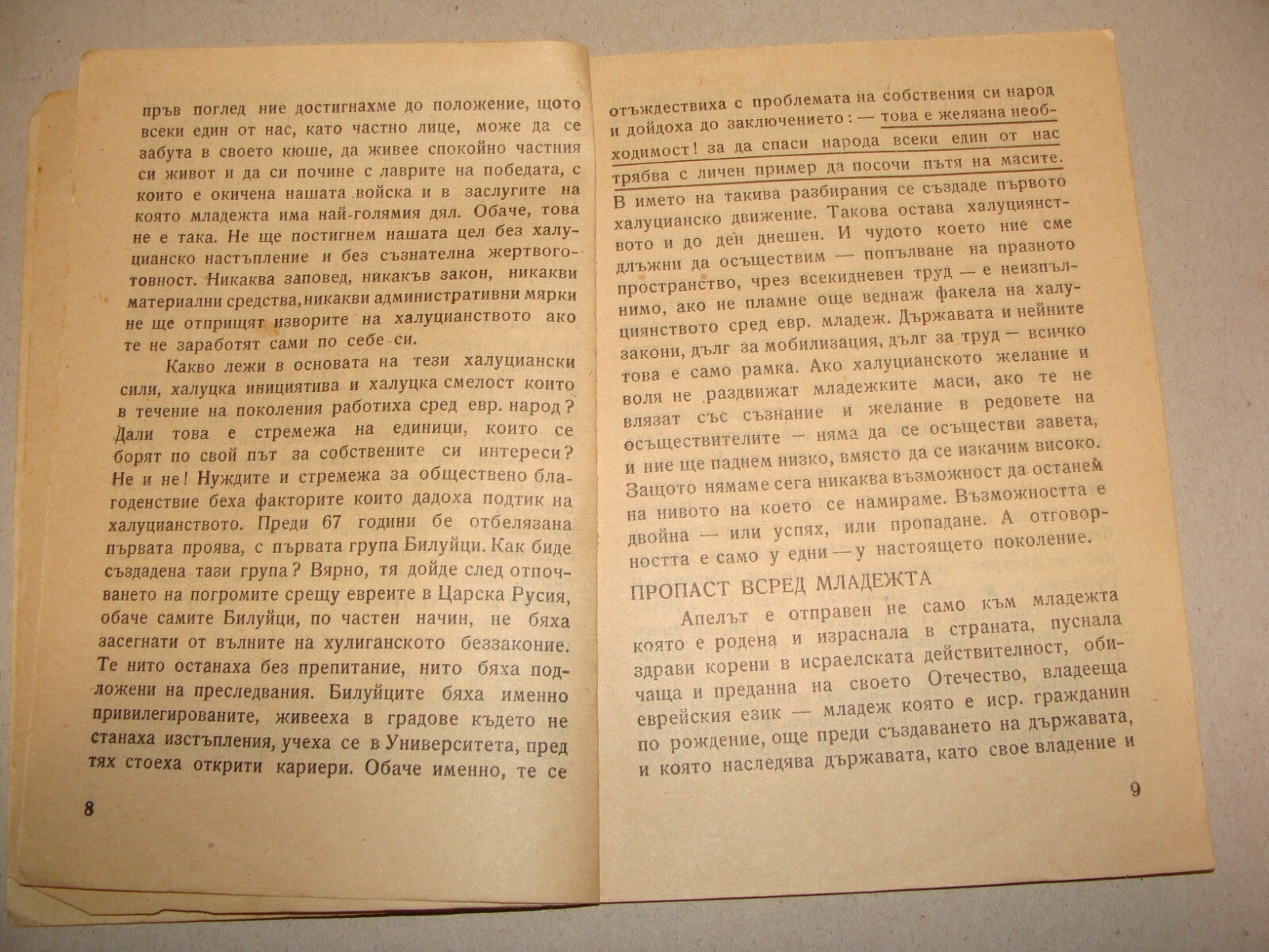 Pamphlet Jewish Map 1949 Israel Israeli Russian Political Mapai Zionist Left