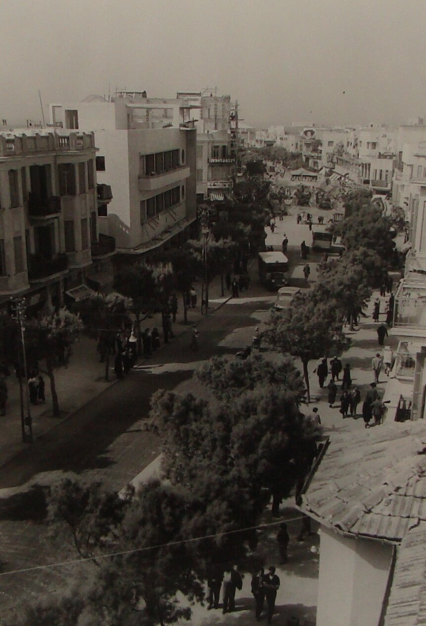 Photo Print Palestine Ad , Israel Tel Aviv Allenby Street Road c. 1935 Jewish