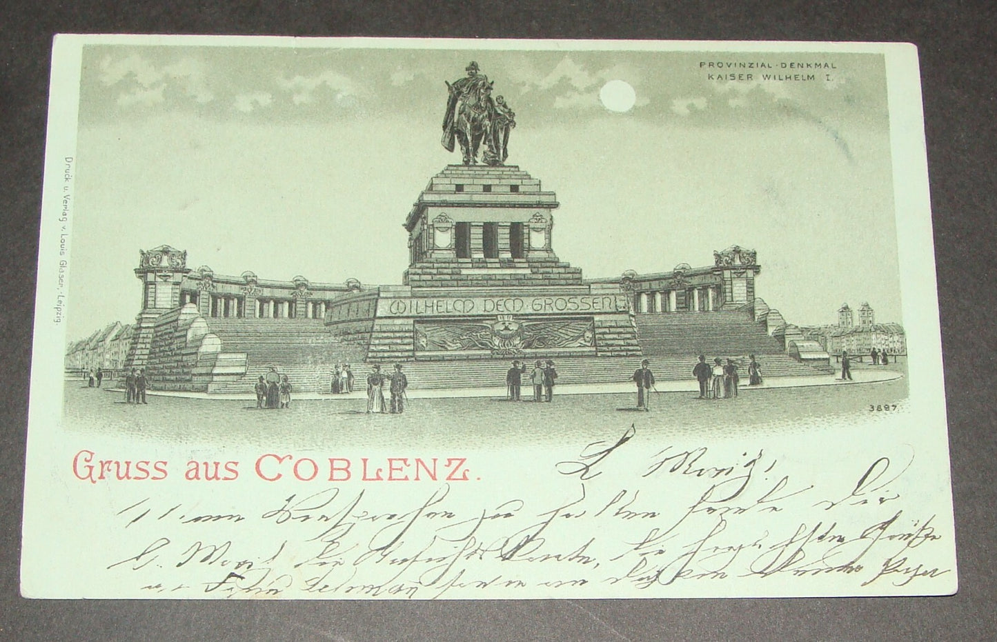 Germany 1897 German   Gruss Aus Coblenz Postcard Kaiser Wilhelm
