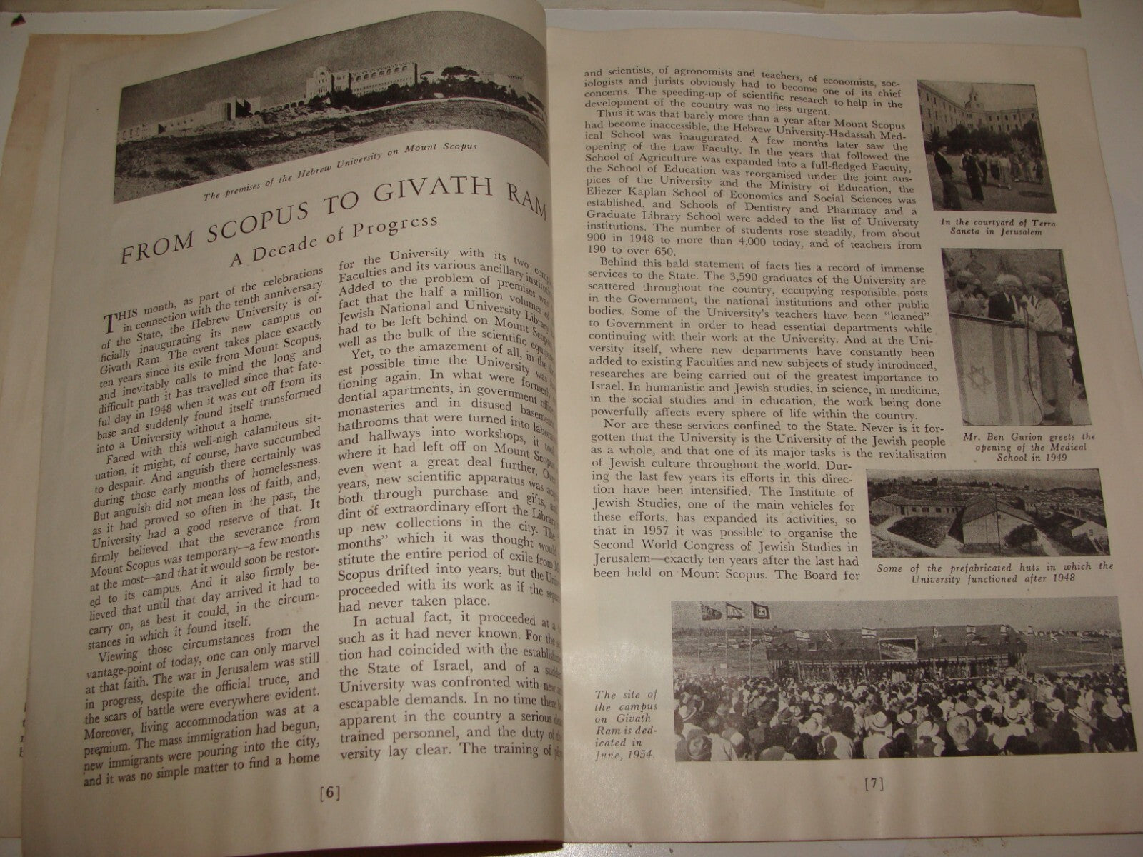 Booklet Jewish Israel Israeli Jerusalem Mount Scopus Hebrew University 1958