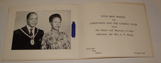 1965 Uganda Jinja Alderman Wanje Christmas Card Greetings Photo