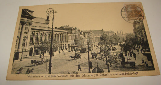 1910s Poland Warsaw Museum Industry Photo Postcard Stamp
