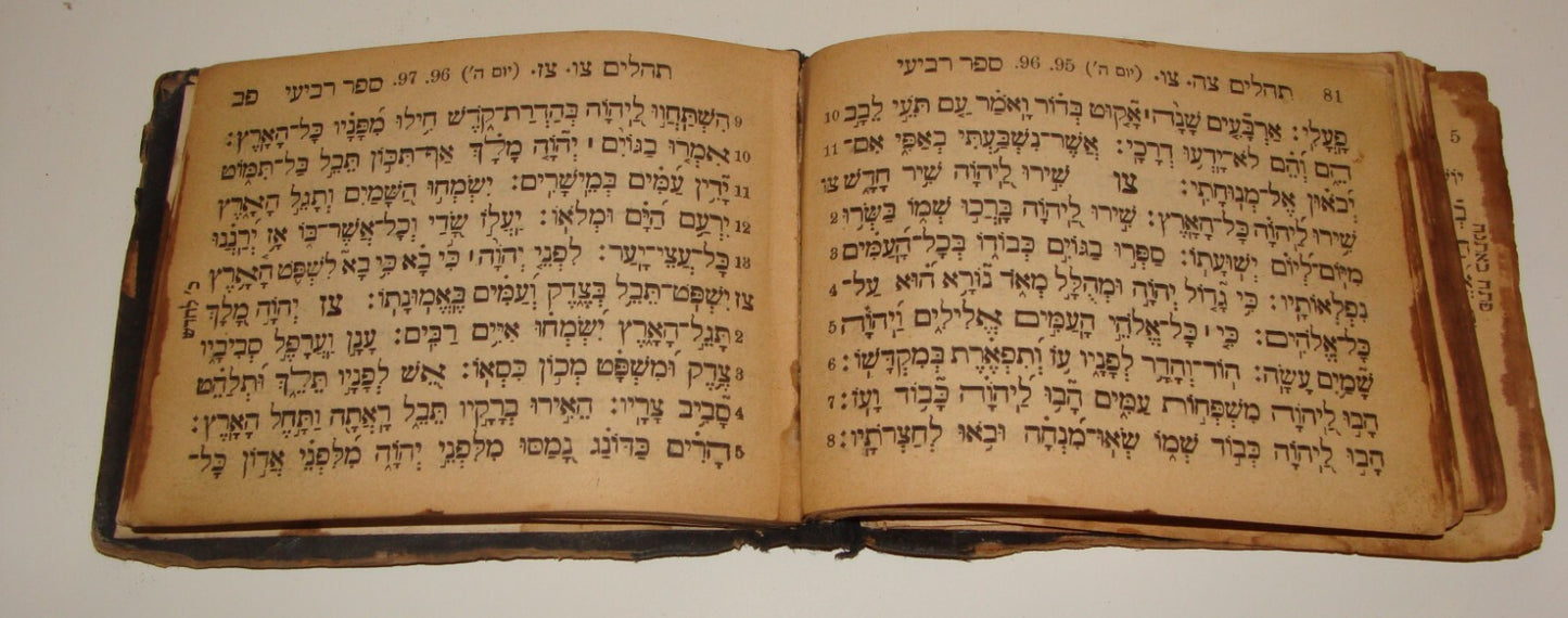 Book Jewish Judaica Rabbi Tehilim Psalms Rodelheim ? Hebrew Pocket Size