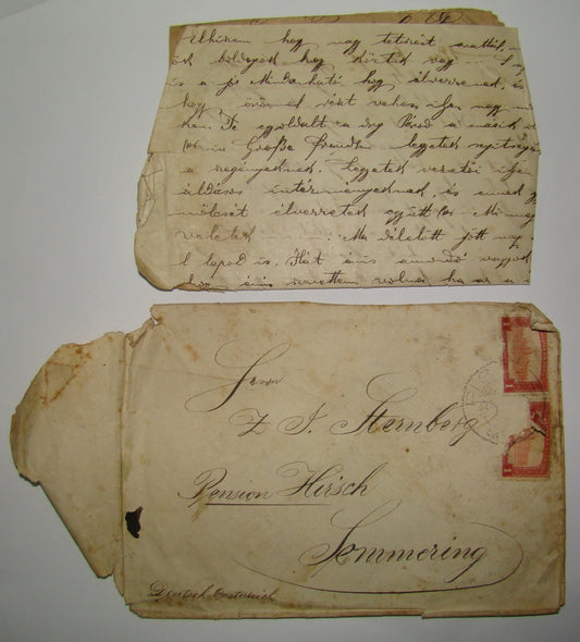 Germany Letter Jewish Judaica 1922 Rabbi   Germering Hirsch Hungary Piszke Stamp