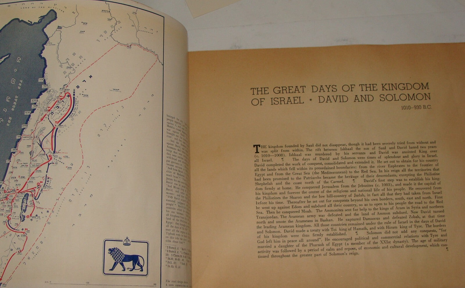 Map Palestine Jewish Judaica 1941 Historical Atlas of Biblical Times Album Bible