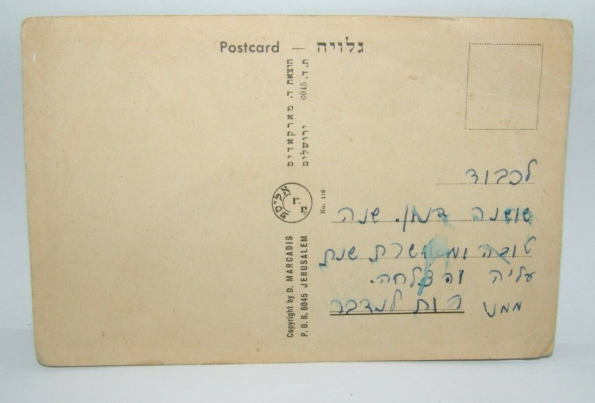 Card Jewish Judaica Antique Vintage Jerusalem Zionism SHANA TOVA postcard שנה