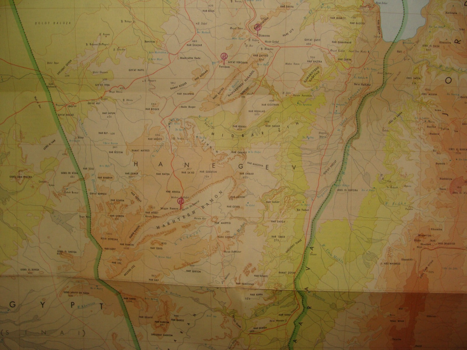 Map Israel 1966 Pre Six Day War Bank HaPoalim