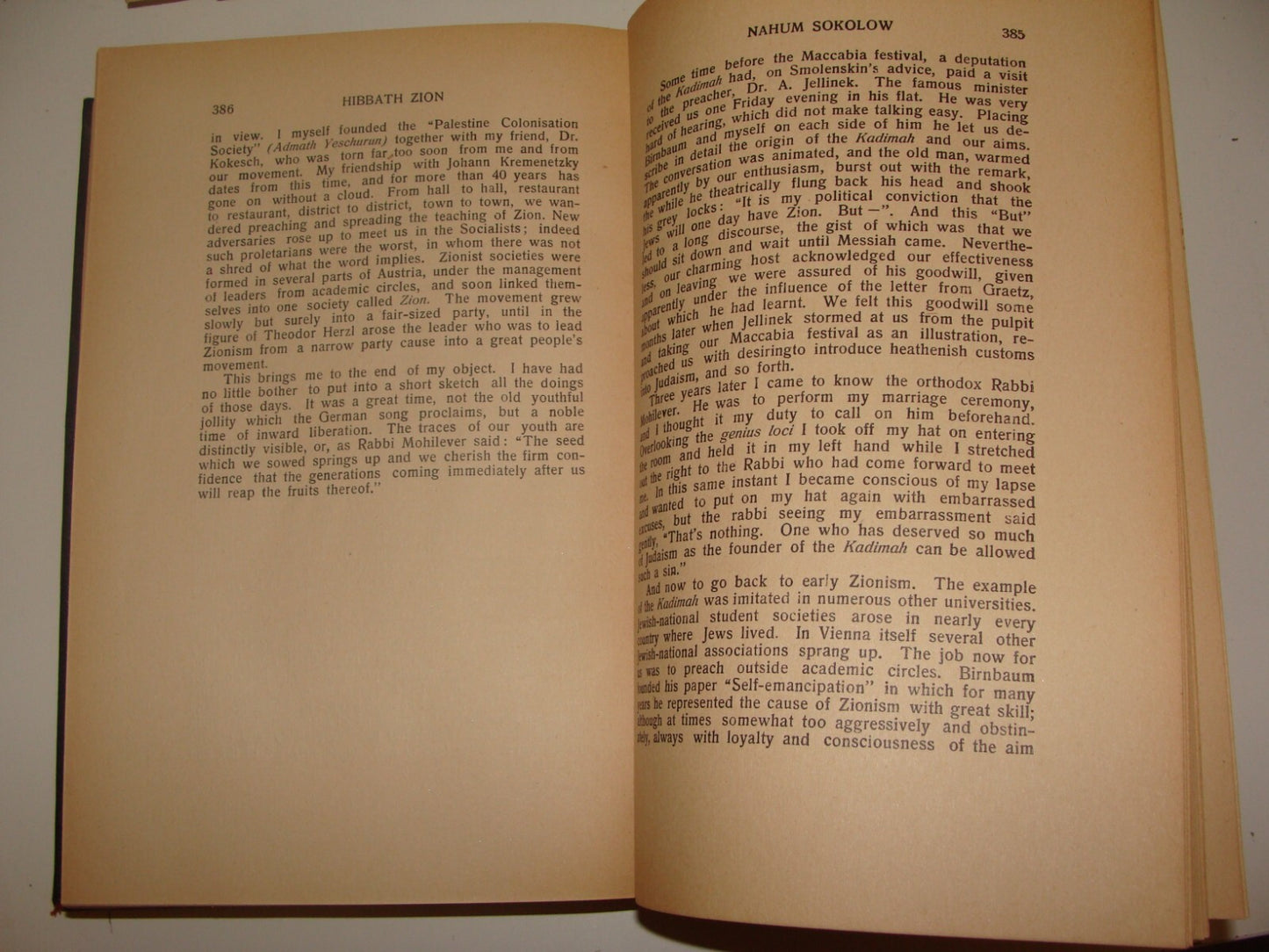 Book Jewish Judaica Hibbath Zion The Love For Zion By Sokolow Nahum Zionist 1934