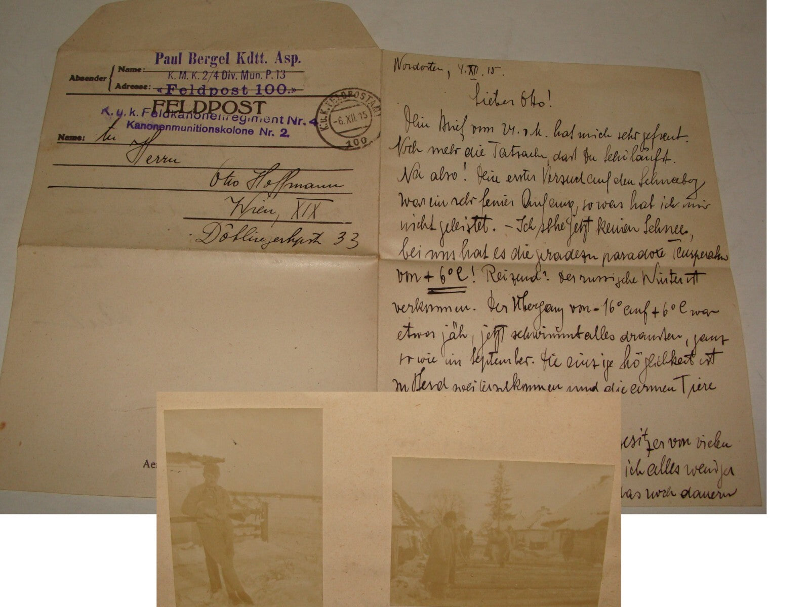 Card Jewish Soldier Photo Postcard Letter German Austro Hungary Army Military