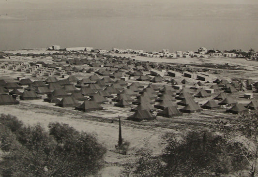 Photo Print 1950 Israel Israeli Immigrant Tents Absorption Camp Tiberias Refugee