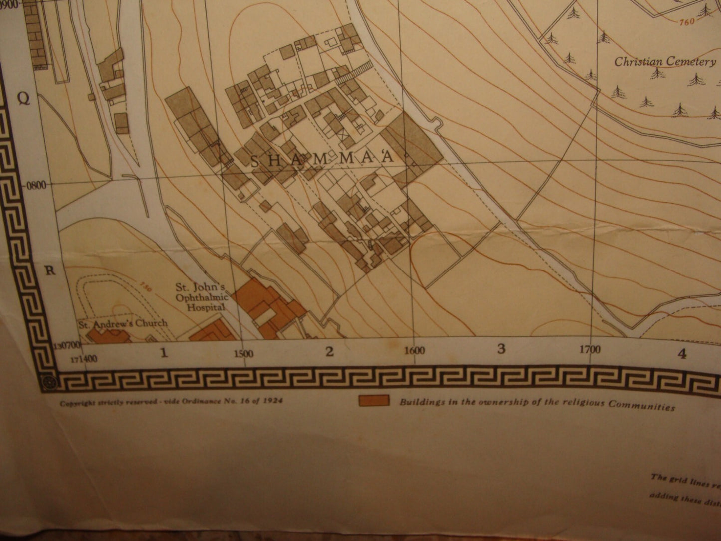 Map Jewish Judaica Israel Jerusalem Old City 1966