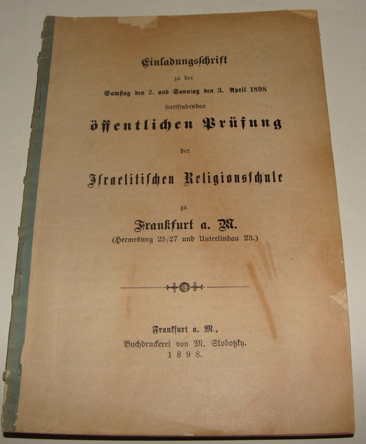 Germany Book Jewish Judaica Antique 1898 German Rabbi Horovitz Frankfurt School