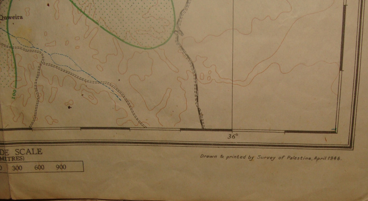 Map Palestine RARE Mean Annual Rainfall 1946, 1:750 000