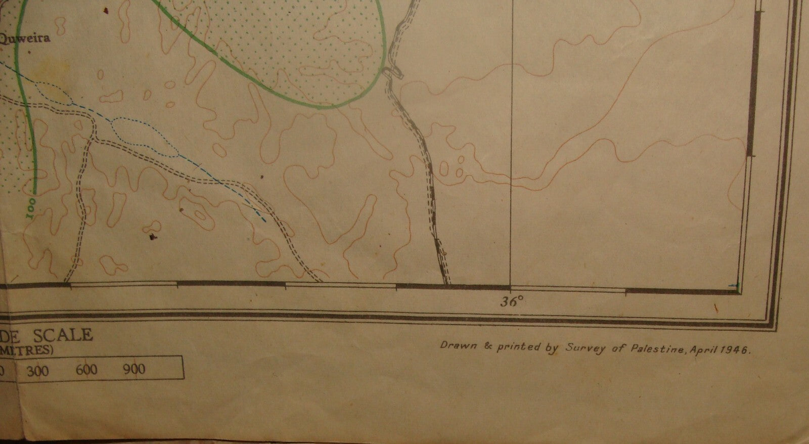 Map Palestine RARE Mean Annual Rainfall 1946, 1:750 000