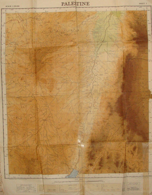 Jewish Judaica Palestine Israel Army Military Press Map 1949 South Arab Negev