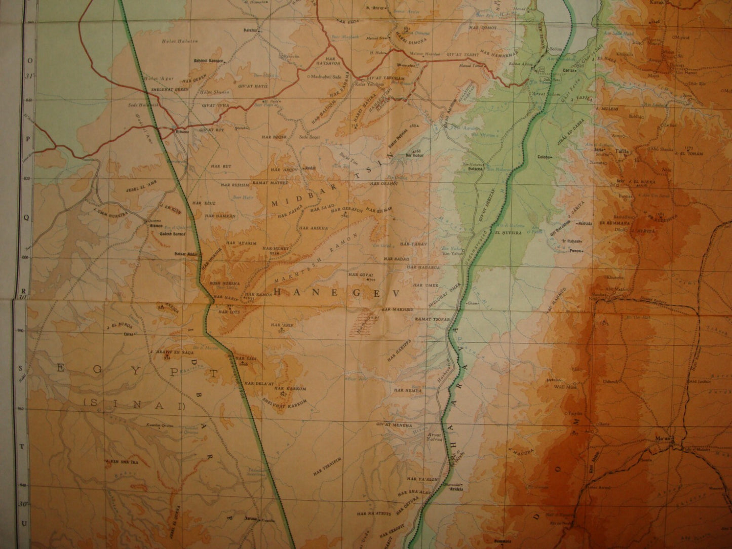Ad Israel Guide Road Map 1954 PALES Company 40x96 cm Armistice War Line
