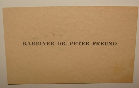 Germany Card Jewish Judaica 1930s? German   Austria ? Rabbi Dr. Peter Freund