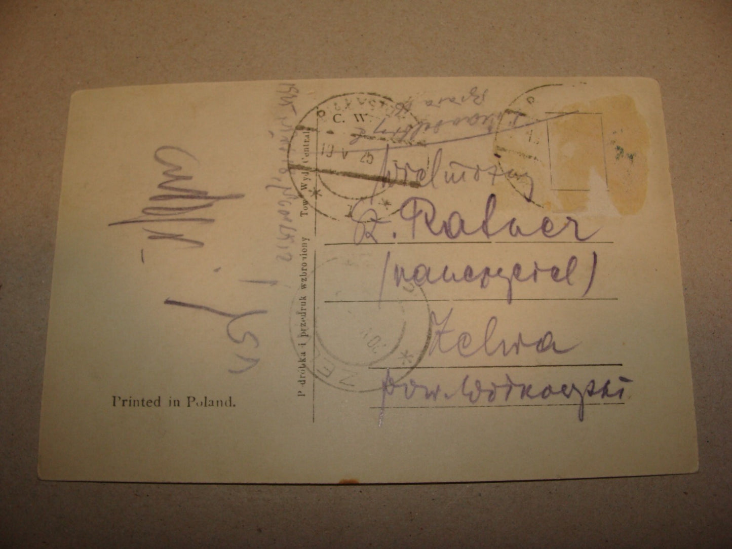 Photo Jewish Card RARE Zionist 1920s Yechiel Tschlenow Postcard Poland Zelwa