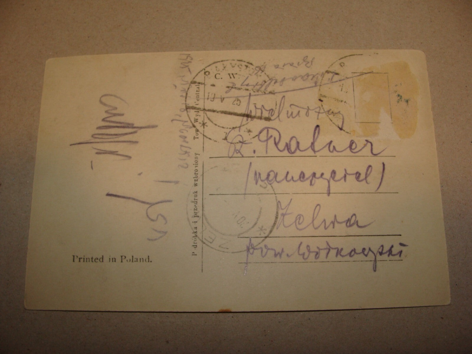Photo Jewish Card RARE Zionist 1920s Yechiel Tschlenow Postcard Poland Zelwa