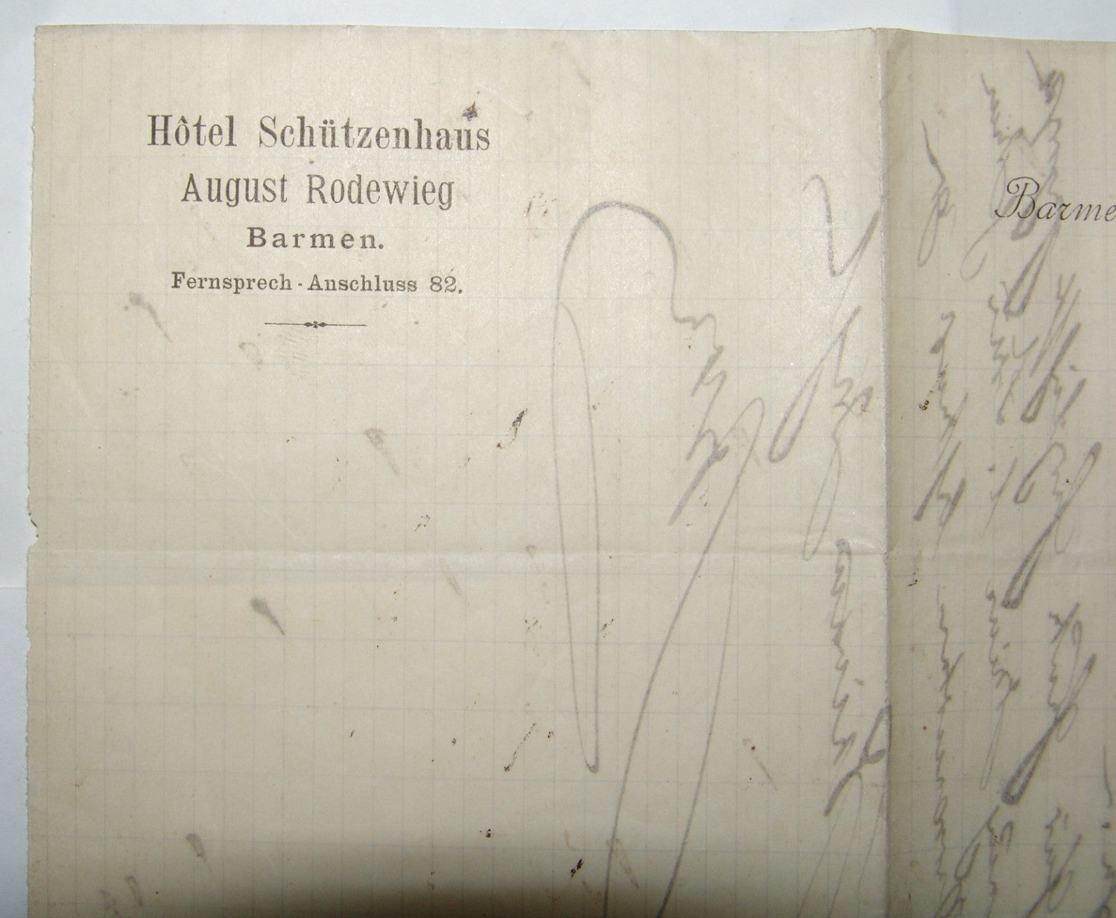 Germany Antique 1889 Hotel Schützenhaus   Barmen Letter Logo Business Card