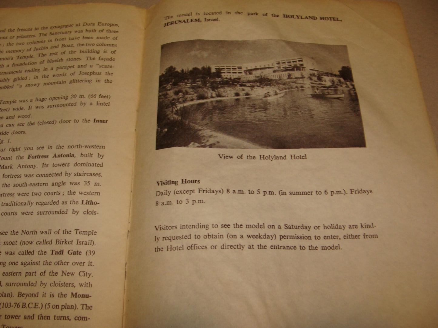 Map Jewish Judaica 1960s Israel Israeli ANCIENT JERUSALEM Guide English Photo