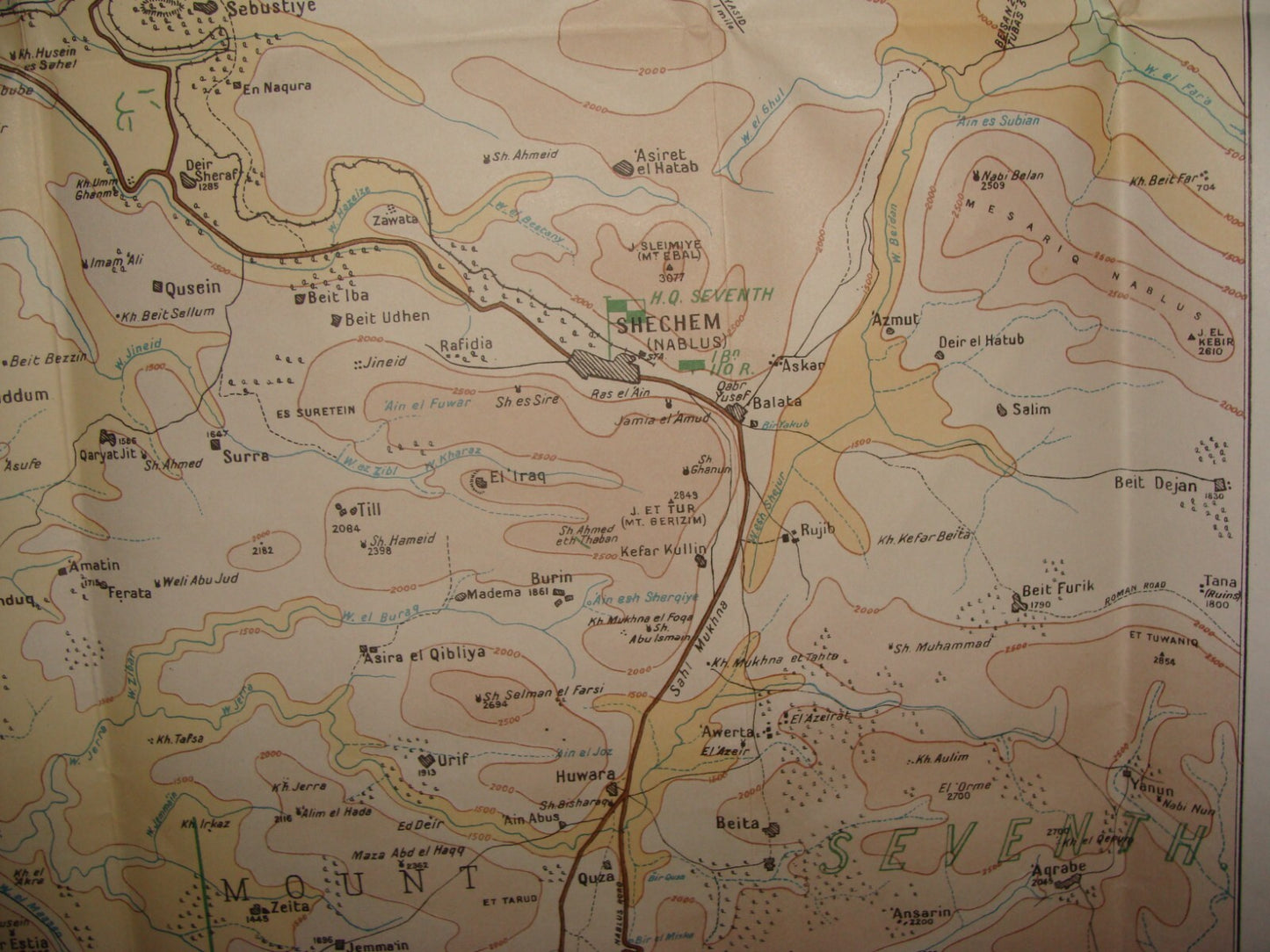 Palestine Israel Megiddo Map Army Military WWI Turkish British Army Military