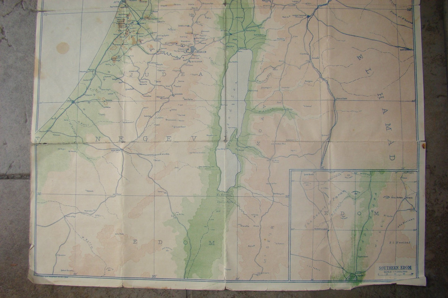 Jewish Judaica RARE 1934 Palestine Israel Map KKL JNF Keren Kayemeth German