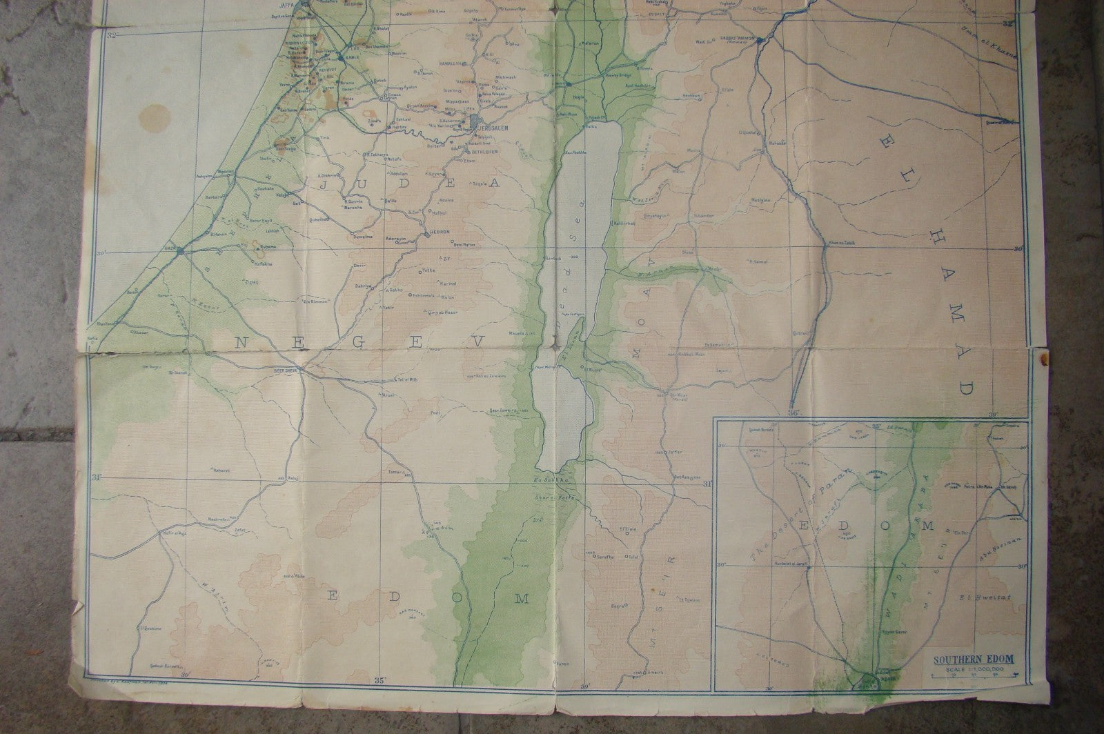 Jewish Judaica RARE 1934 Palestine Israel Map KKL JNF Keren Kayemeth German