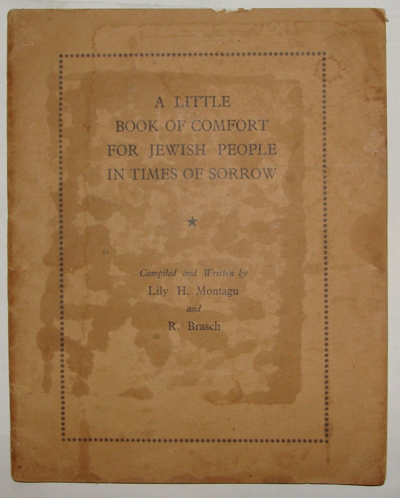 Book Jewish Judaica A Little of Comfort for People in Times of Sorrow
