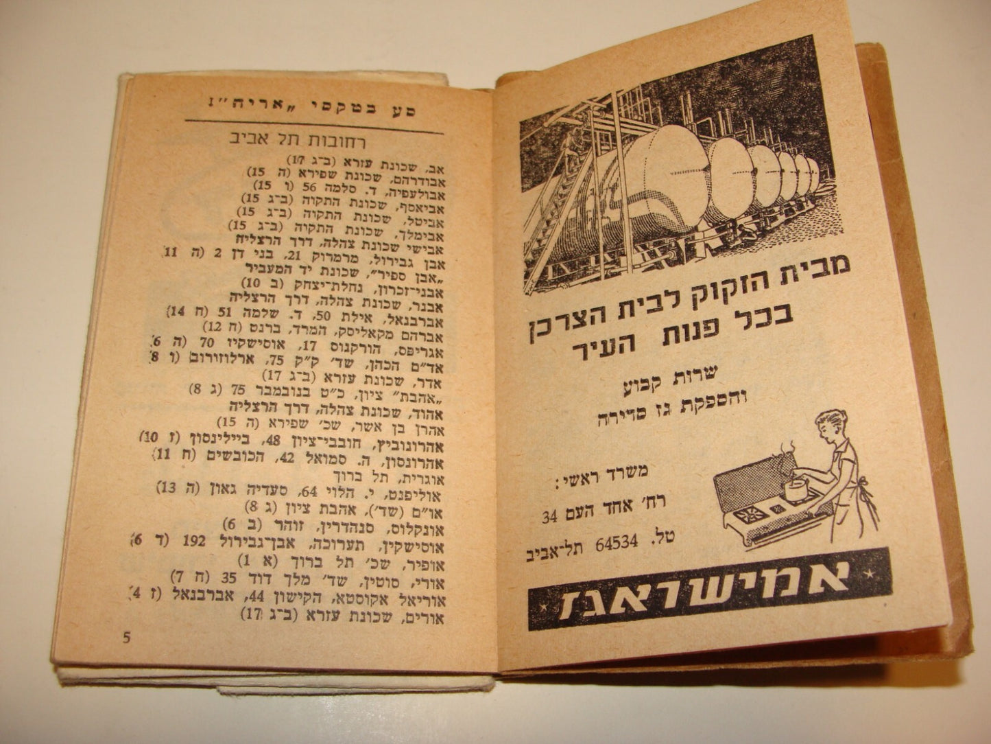 Book Jewish Judaica Israel Israeli Hebrew Tel Aviv Jaffa Guide Map 1962