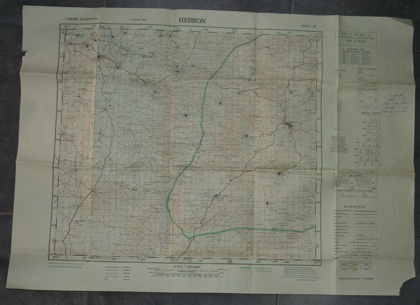map Palestine Israel Israeli Hebron Hevron Arab War truce border 1952