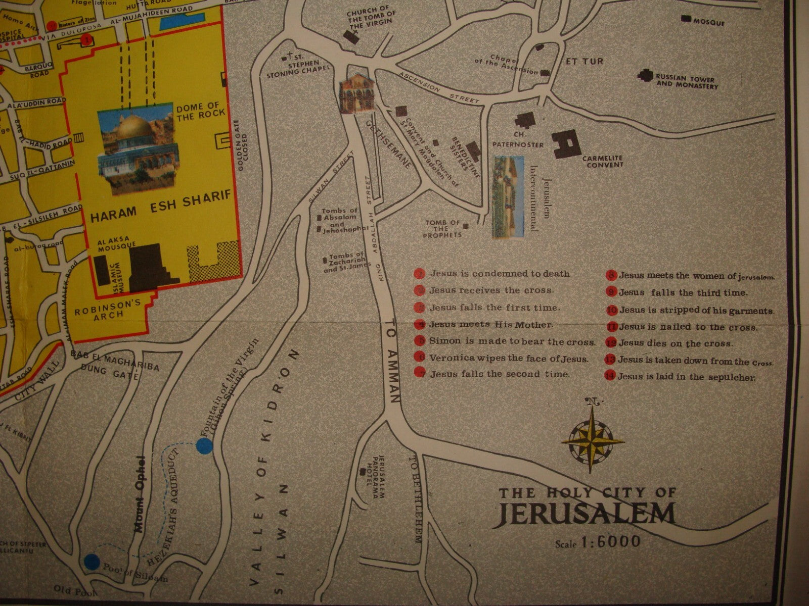 Map Israel "NO MANS LAND" JORDAN JERUSALEM Pre 1967 Six Day War Guide Brochure
