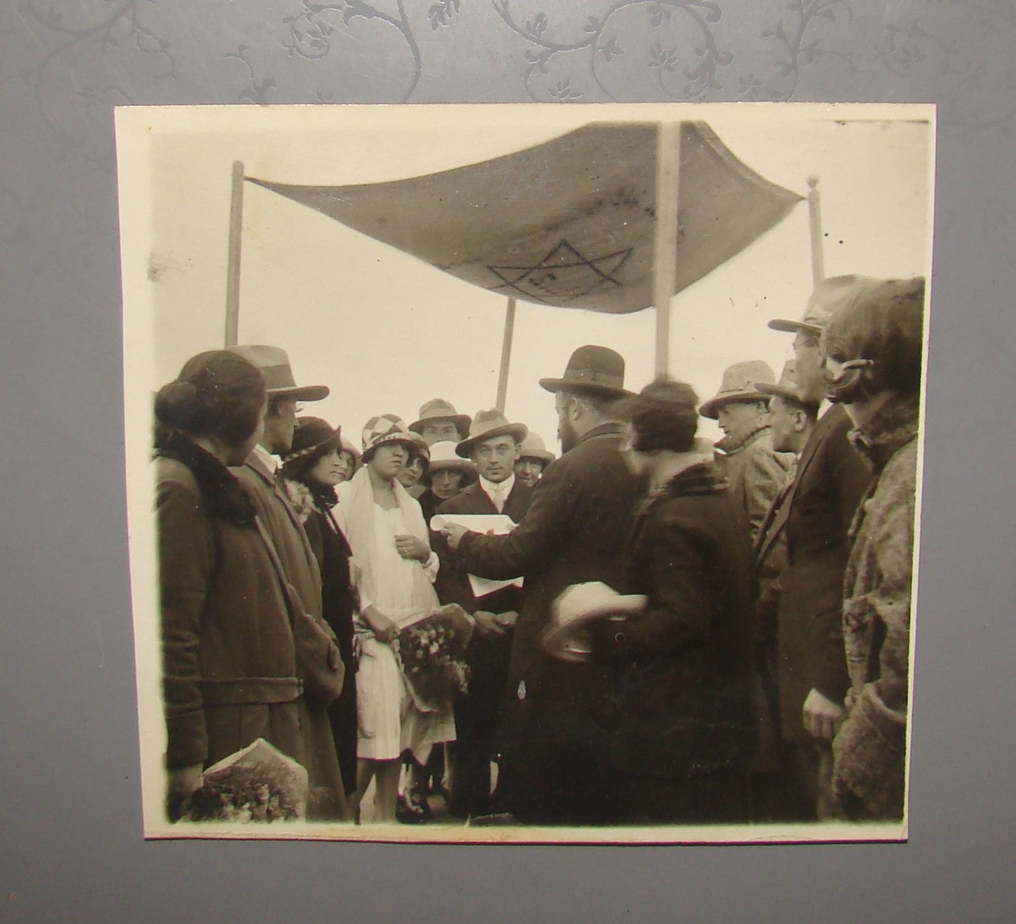 Photo Palestine jewish judaica rabbi wedding 1920's israel manuscript signed