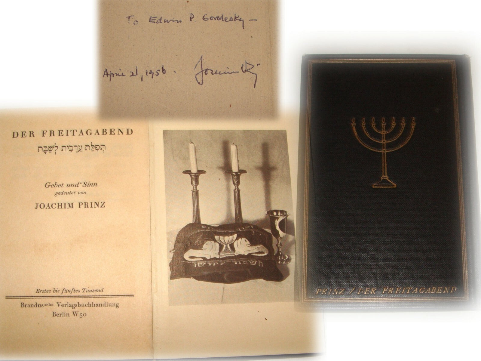 $ Book Jewish American Judaica Rabbi Joachim Prinz SIGNED Sabbath Prayer German