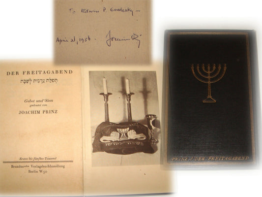 $ Book Jewish American Judaica Rabbi Joachim Prinz SIGNED Sabbath Prayer German