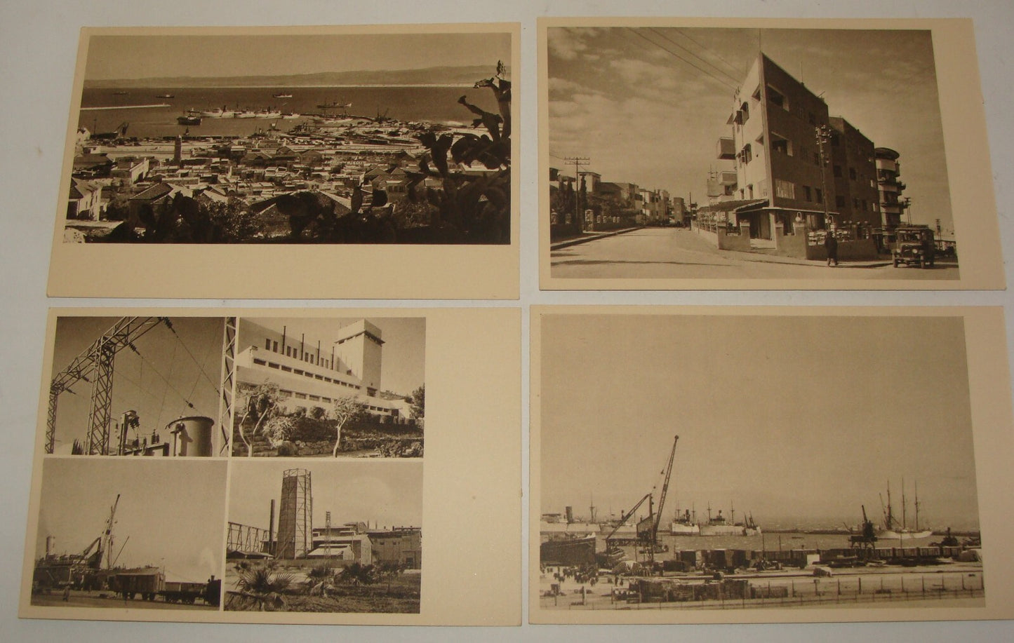 Photo Palestine Card Jewish Judaica Israel Israeli 1940s HAIFA Postcard Lot x9