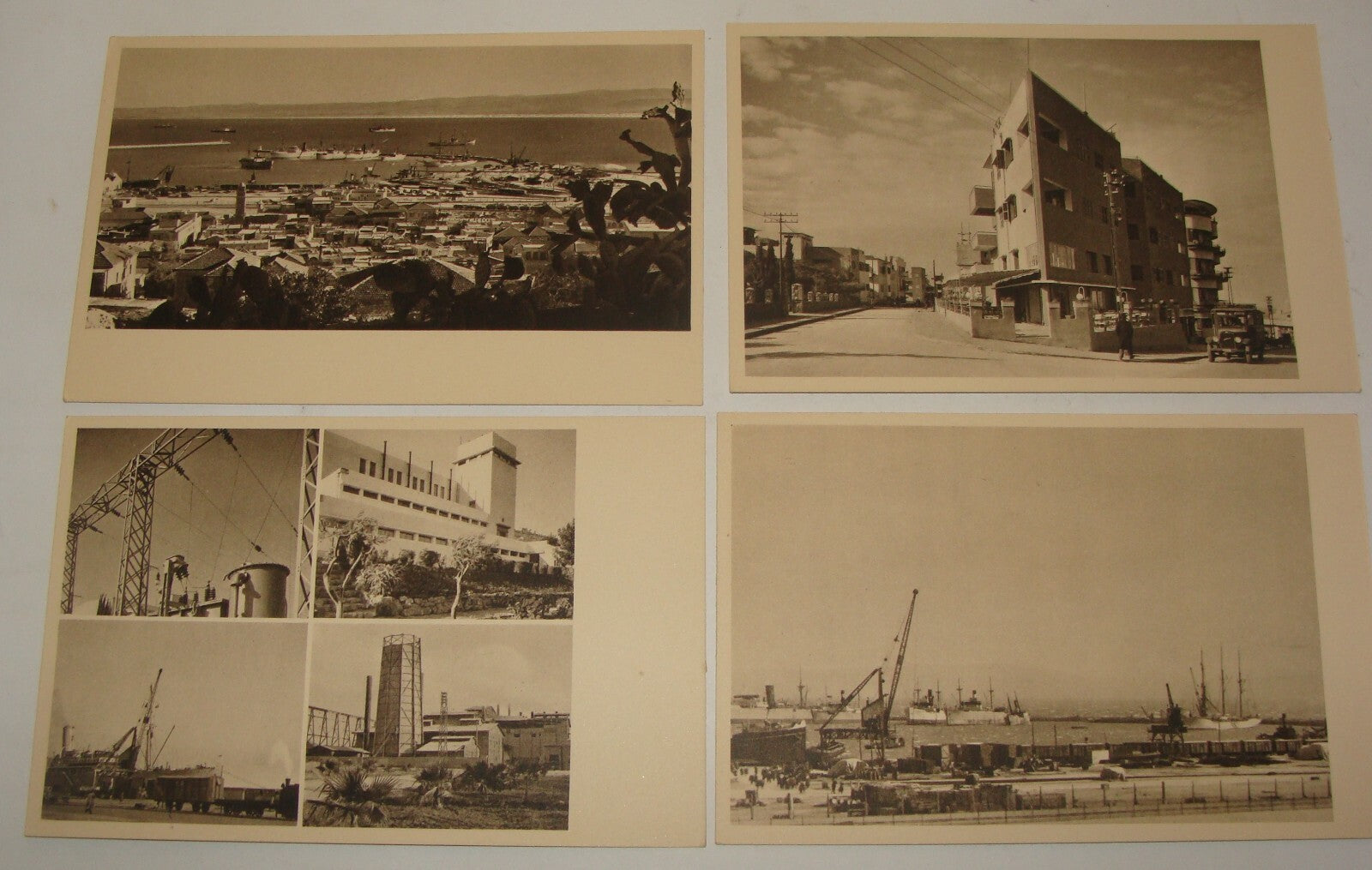 Photo Palestine Card Jewish Judaica Israel Israeli 1940s HAIFA Postcard Lot x9
