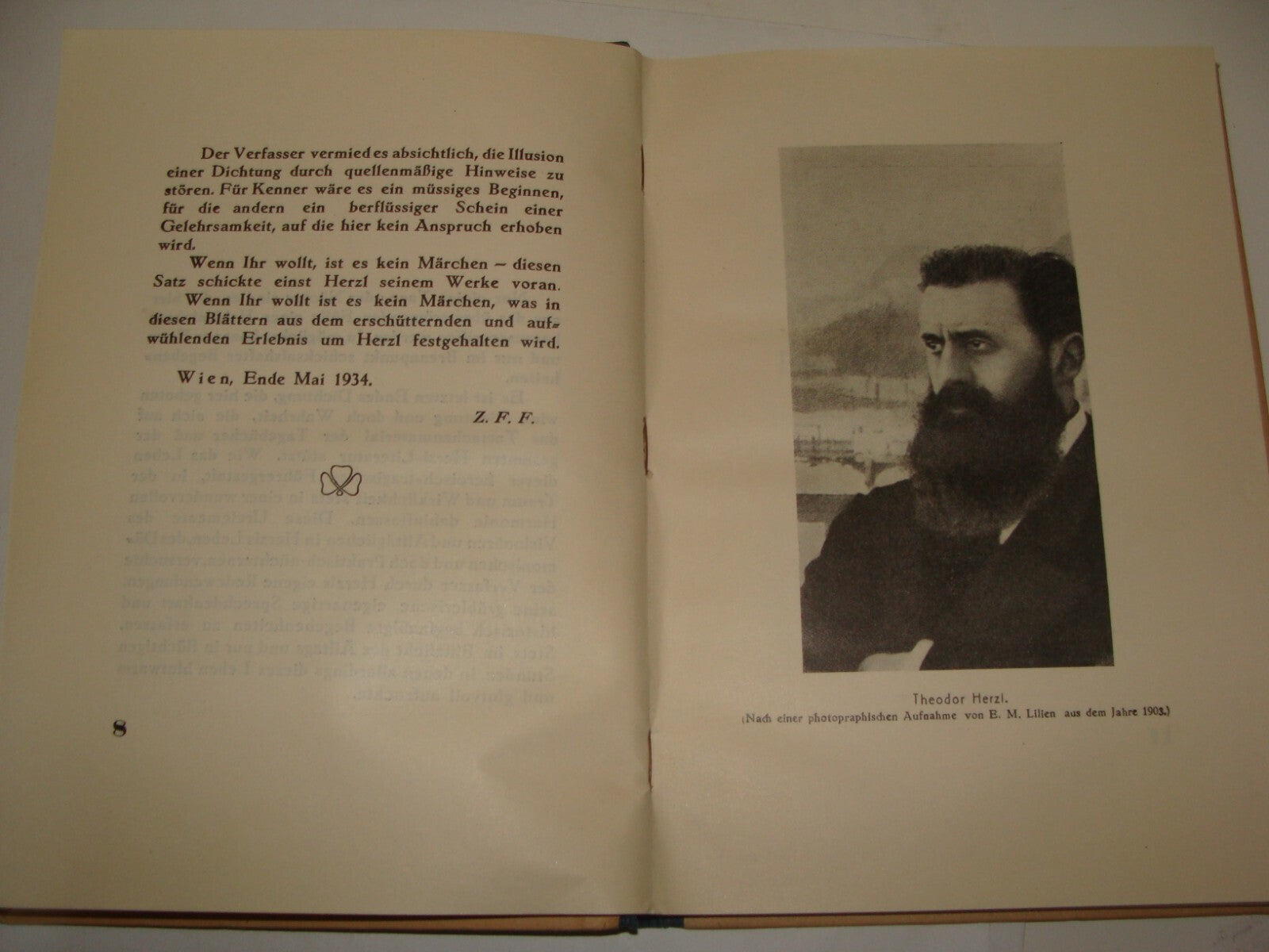 Book Jewish Judaica 1934 Wien HERZL German History Zionism Photos