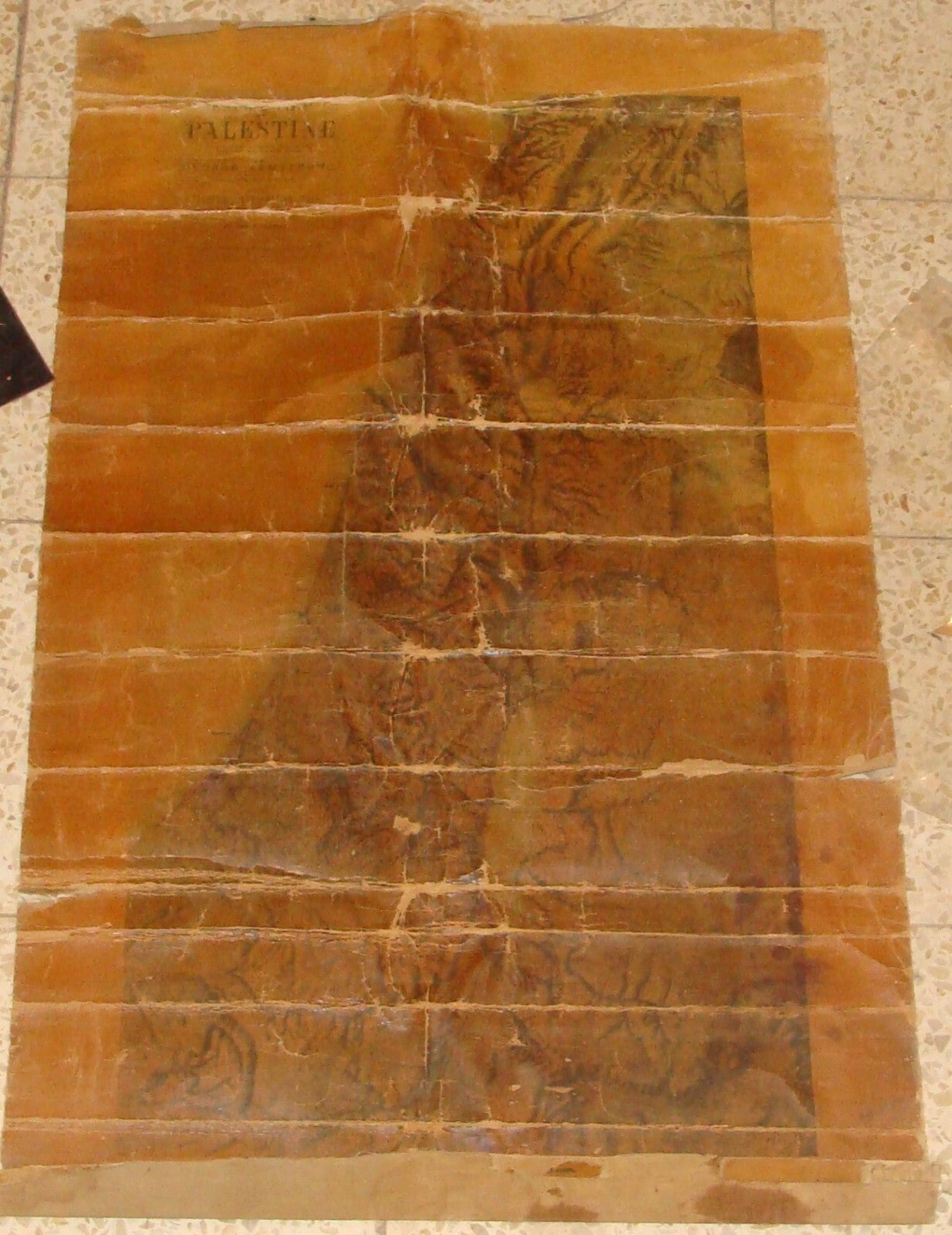 MAP Palestine RARE Antique 1890s RAISED OF Map Exploration Fund George Armstrong