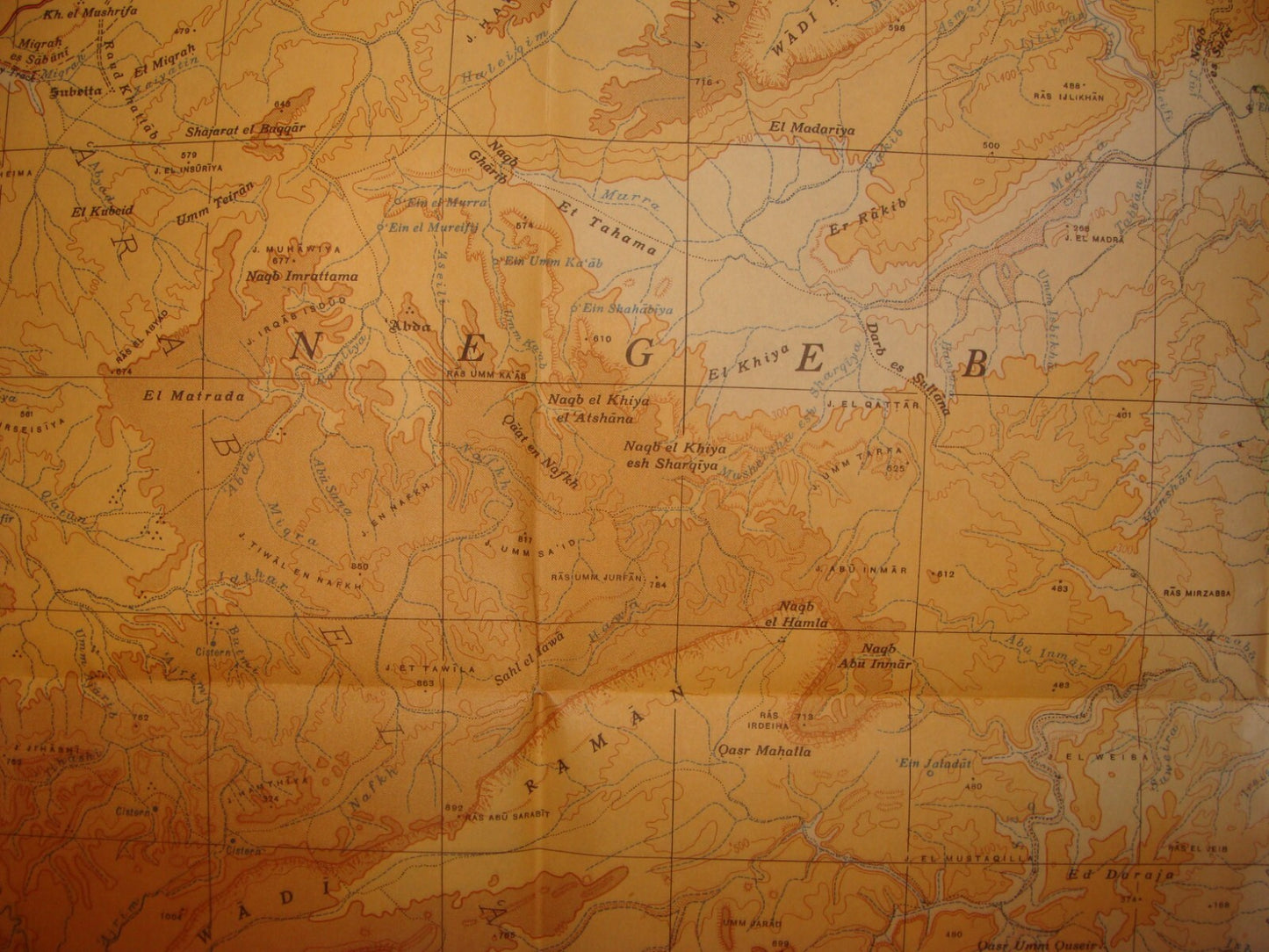 1946 Palestine Israel South NEGEV Map Egypt Sinai Trans Jordan